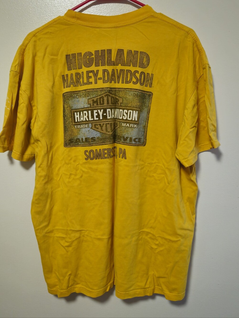 Harley Davidson Somerset Pa Highland Sale Service Moto Biker Graphic Tee Mens XL